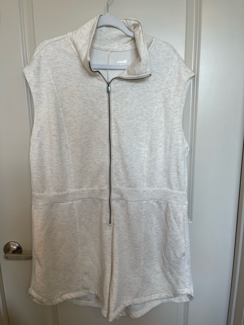 Avia Heather Ivory Sleeveless Zip Romper